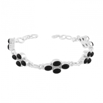 Pure silver black onyx bracelet
